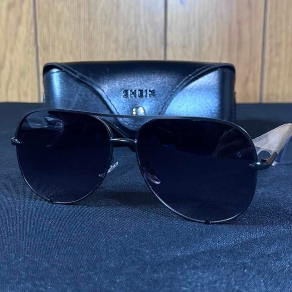 Shein Brand New Black aviator sunglasses with black lenses NEW
